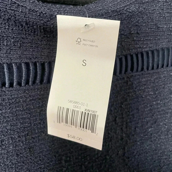 NWT Banana Republic navy classic knit tank top with lace & fringe Small - Picture 4 of 7